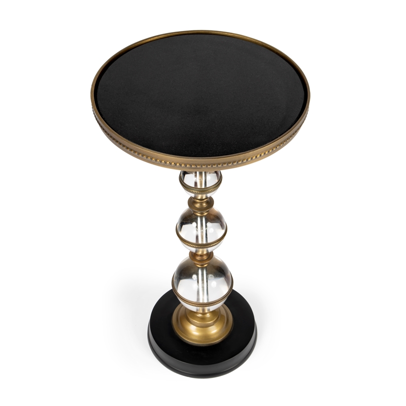 Forella Granite & Acrylic Pedestal End Table
