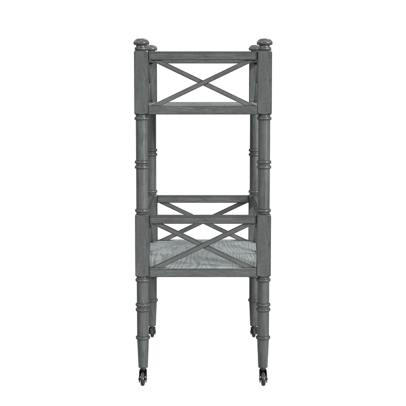 Foster Powder Gray 2 Tier Bar Cart