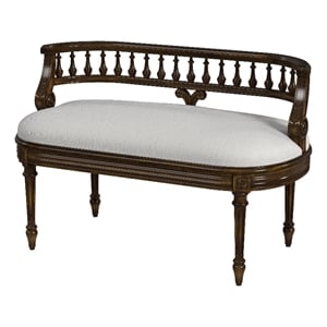 hathaway upholstered bench - antique cherry