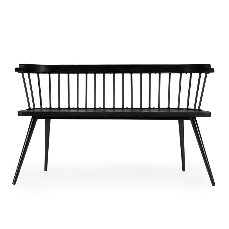 Butler Tempe Wood And Iron Spindle Back Bench - Black