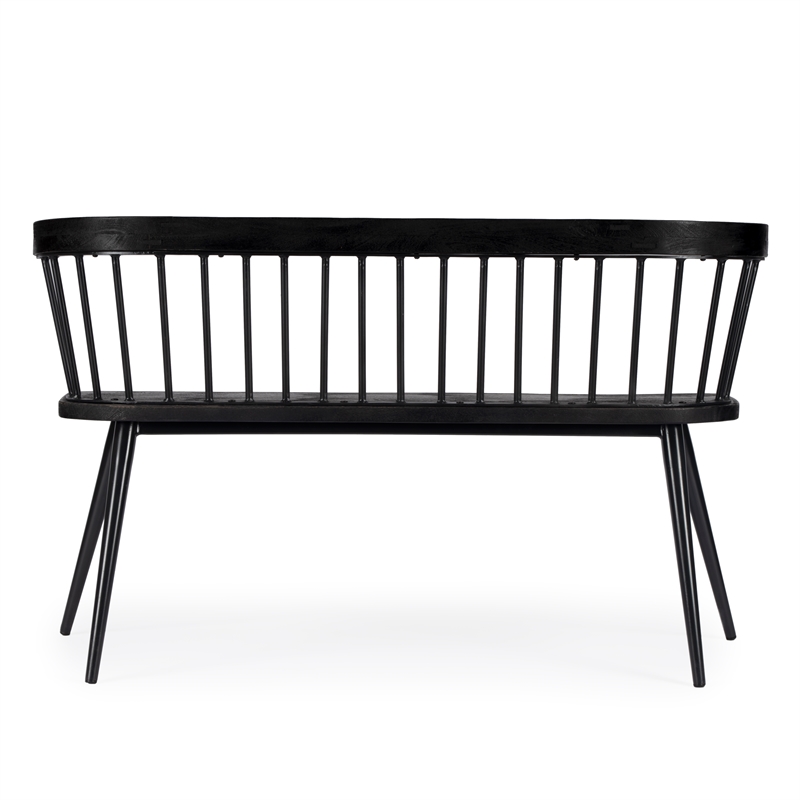 Butler Tempe Wood And Iron Spindle Back Bench - Black