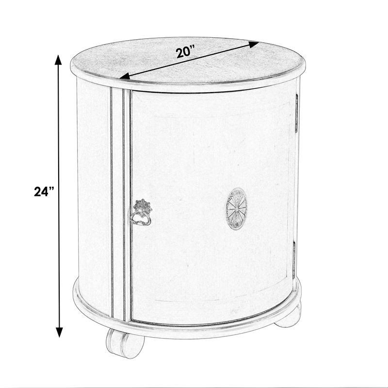 Butler Specialty Lawrie Antique Beige Drum End Table