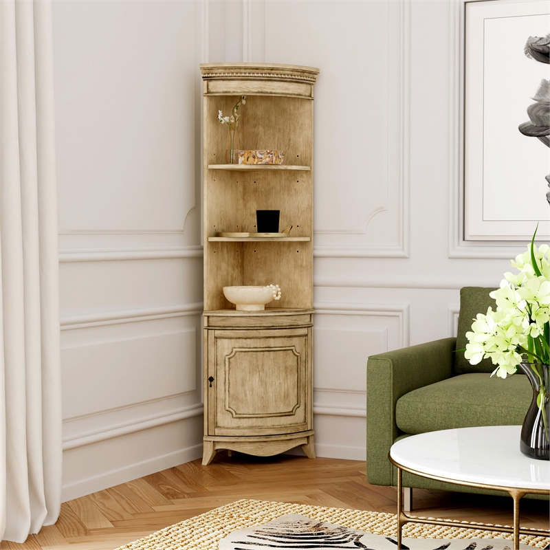 Butler Dowling 1 Door Corner Cabinet - Antique Beige