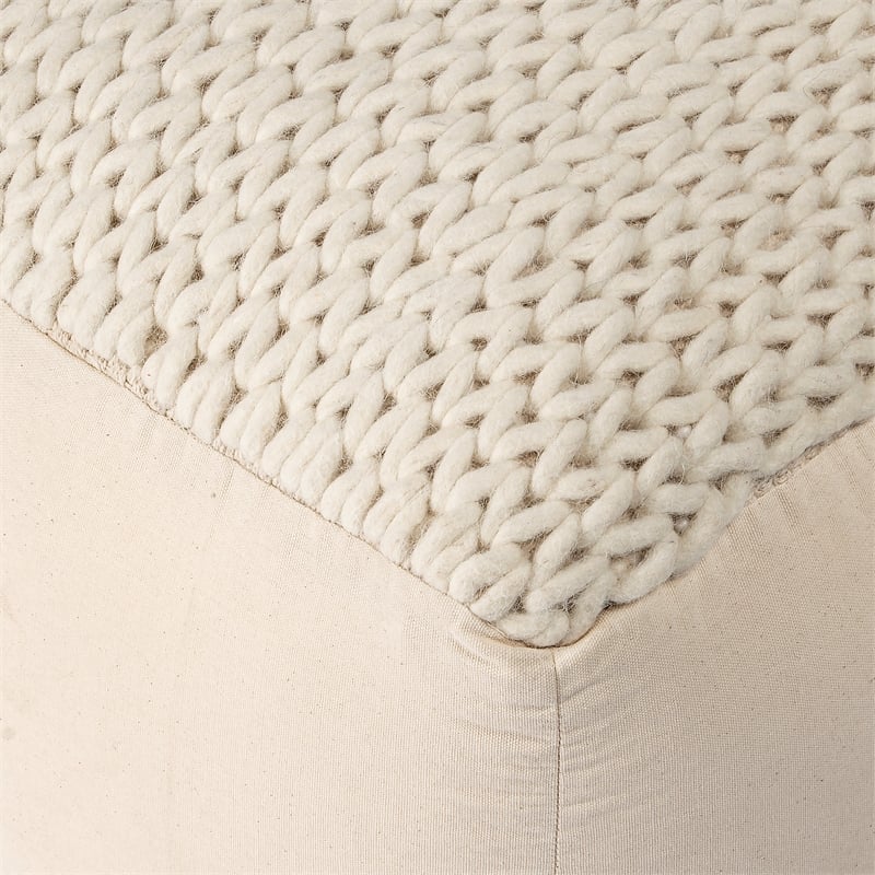 Butler Fernandos Woven Pouffe - Cream/Ivory