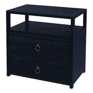 butler specialty lark blue 2 drawer wide nightstand
