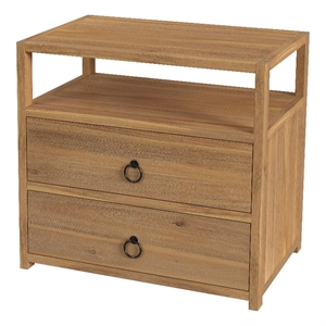 butler specialty lark natural 2 drawer wide nightstand