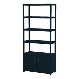Butler Lark Navy Blue 4- Tier Etagere Bookcase Cabinet