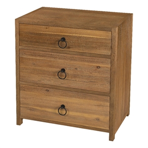 butler specialty lark 3 drawer nightstand - natural wood