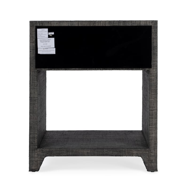 Butler Specialty Company Bar Harbor Raffia 1 Drawer Nightstand - Charcoal