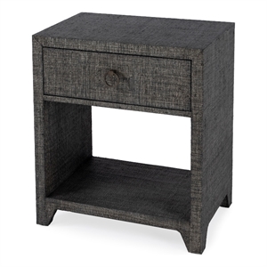 butler specialty company asos raffia 1 drawer nightstand - charcoal