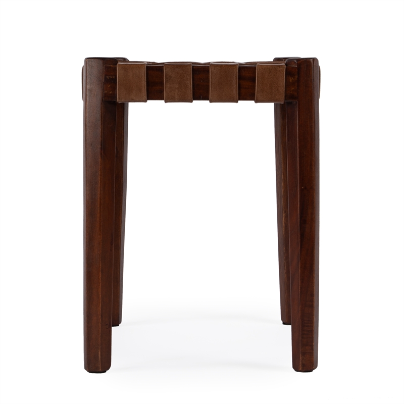 Butler Specialty Company Kerry Leather Woven Stool - Brown
