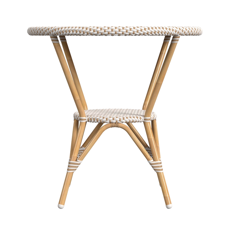 Butler Specialty Company Tobias Outdoor Rattan Bistro Table - Beige & White