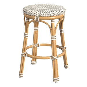 butler specialty company tobias outdoor rattan counter stool - beige & white