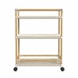 Butler Specialty Company Tobias Outdoor Rattan 3-Tier Bar Cart - Beige & White
