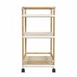 Butler Specialty Company Tobias Outdoor Rattan 3-Tier Bar Cart - Beige & White