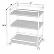 Butler Specialty Company Tobias Outdoor Rattan 3-Tier Bar Cart - Beige & White