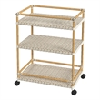 Butler Specialty Company Tobias Outdoor Rattan 3-Tier Bar Cart - Beige & White
