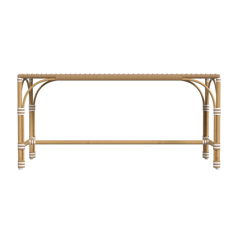 Butler Specialty Company Tobias Outdoor Rattan Dining Bench - Beige And White