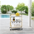 Butler Specialty Company Tobias Outdoor Rattan Bar Cart - Black And White