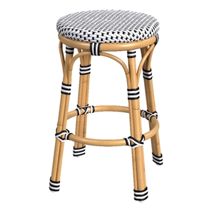 butler specialty company tobias outdoor rattan counter stool - black and white