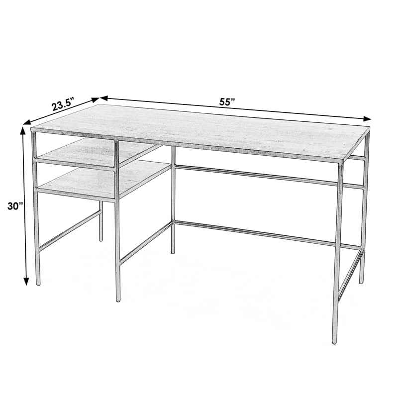 Butler Specialty Company Jensen Iron And Wood Writing Desk - Natural Mango