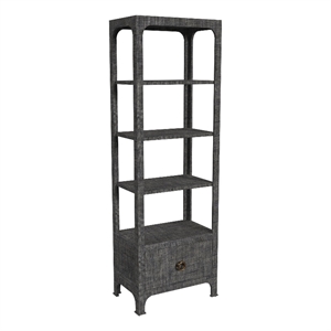 Butler Specialty Company Chatham Raffia Etagere Bookcase - Charcoal