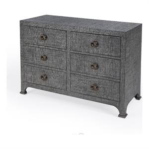 Butler Specialty Company Chatham Raffia 6 Drawer Dresser - Charcoal