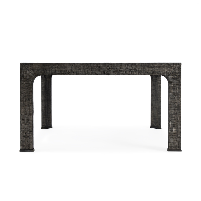 Butler Specialty Company Chatham Glass And Raffia Square Coffee Table - Charcoal