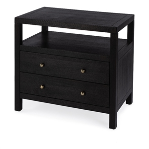 butler specialty company nora 2 drawer wood wide nightstand - coffee