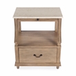 Butler Specialty Company Mabel Marble And Wood 1 Drawer Nightstand - Tan/Beige
