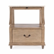 Butler Specialty Company Mabel Marble And Wood 1 Drawer Nightstand - Tan/Beige