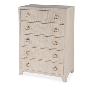 butler specialty company bar harbor 5 drawer raffia dresser - natural
