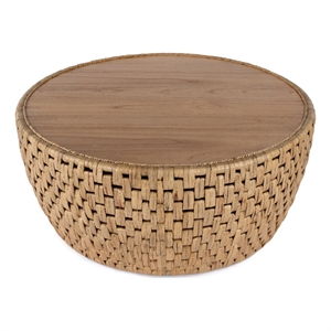 Butler Specialty Company Captiva Round Rattan Drum Coffee Table - Natural Rattan