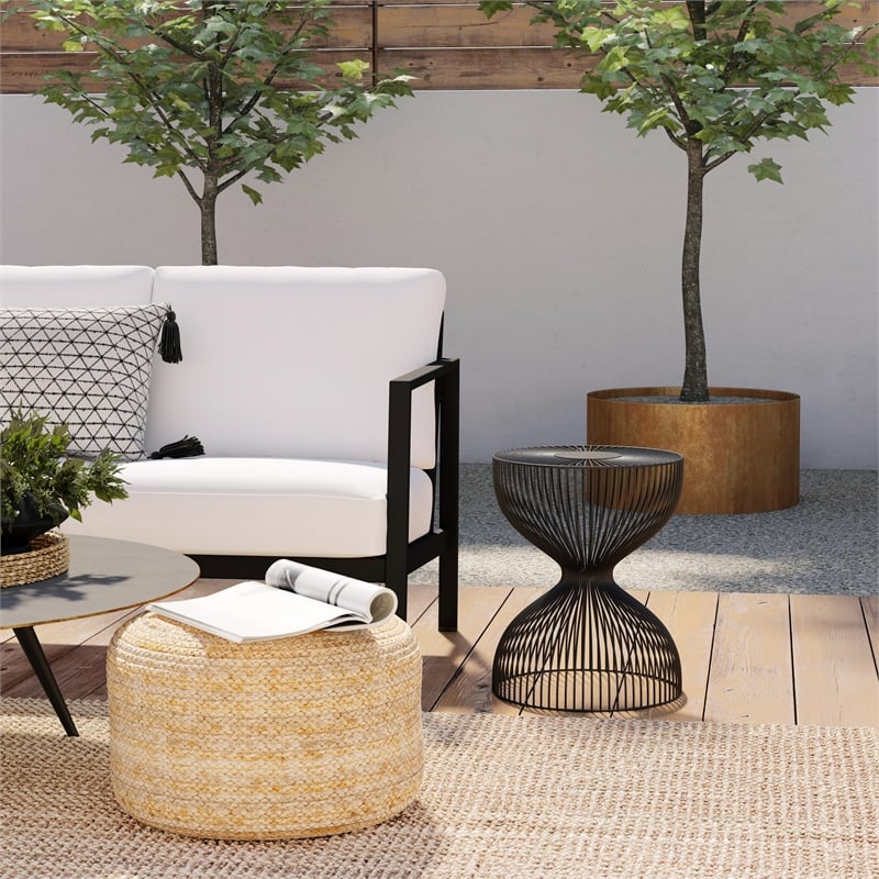 Butler Specialty Company Nicola Outdoor Contemporary Metal Side Table In Black
