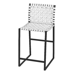 Butler Specialty Company Urban 25&quot Woven Leather Counter Stool In Black/White