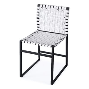 Butler Specialty Company Urban 25&quot Woven Leather Side Chair In White