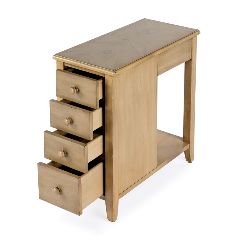 Butler Specialty Company Kelton 4-Drawer Wood Side Table In Beige