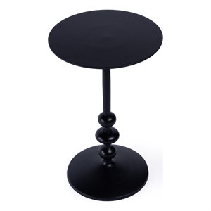 Butler Specialty Company Outdoor Round Metal End Table In Matte Black
