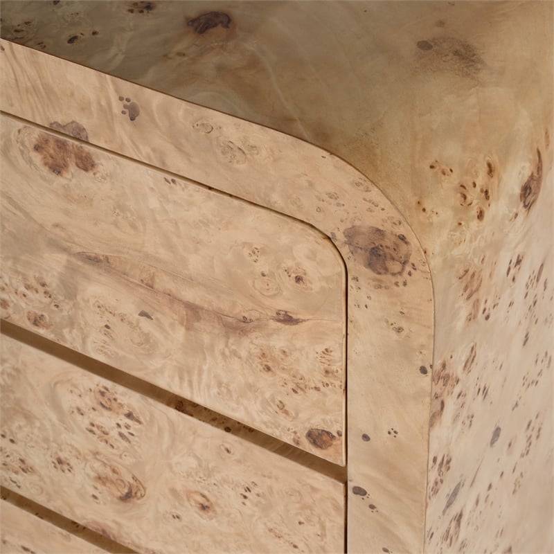 Butler Specialty Company Cora 3 Drawer Burl Wood  Curved Chest - Light Burl