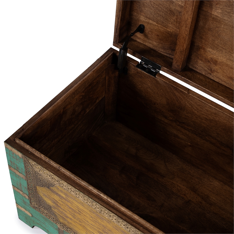 Butler Specialty Company Nador Wood Storage Trunk Coffee Table In Blue