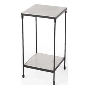 butler specialty company larkin outdoor marble & iron side table in black