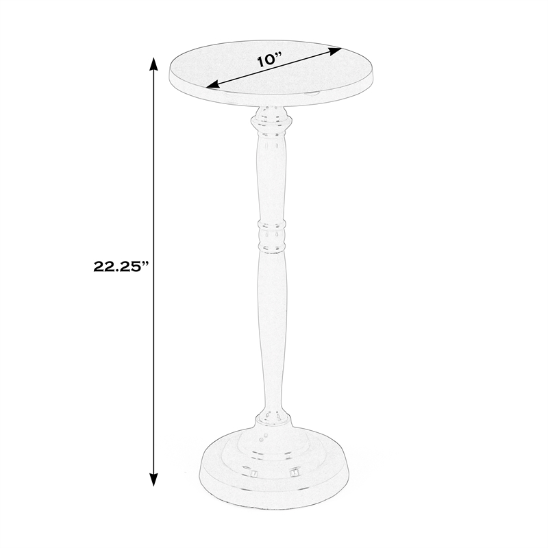 Butler Specialty Company Landon Outdoor Round Metal Pedestal Side Table - Ivory