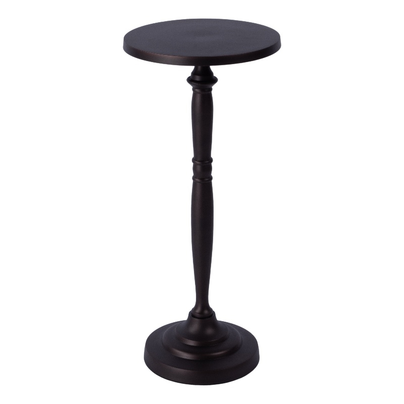 Butler Specialty Company Landon Outdoor Round Metal Pedestal Side Table - Bronze