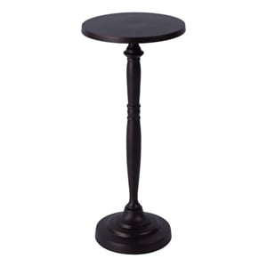 butler specialty company landon outdoor round metal pedestal side table - bronze