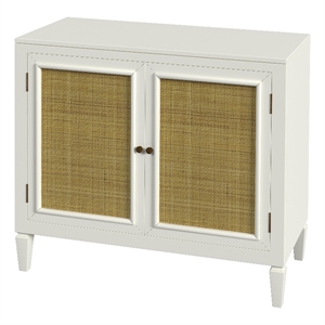 butler specialty company hyannis rattan console accent cabinet - white