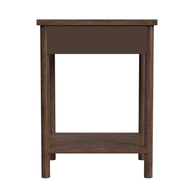 Butler Specialty Company Lennon 1 Drawer Rounded Leg Wood Nightstand -Soft Brown