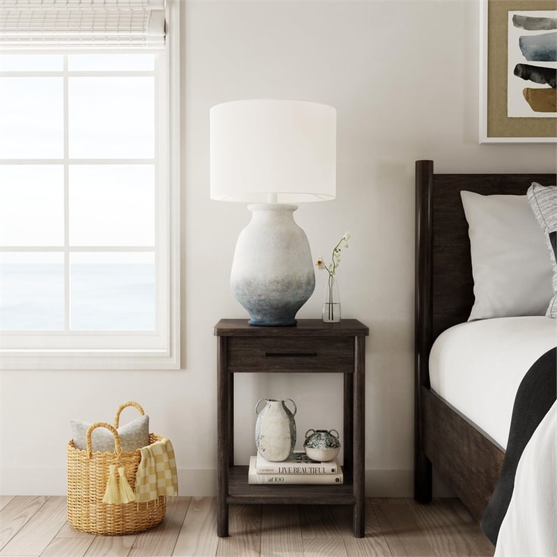 Butler Specialty Company Lennon 1 Drawer Rounded Leg Wood Nightstand -Soft Brown