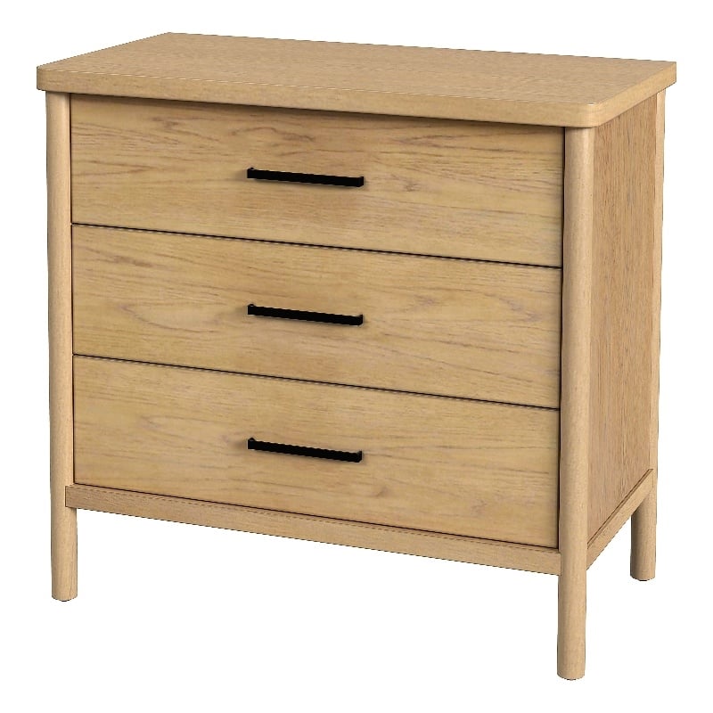 Butler Specialty Company Lennon 3-Drawer Rounded Leg Wood Dresser - Natural