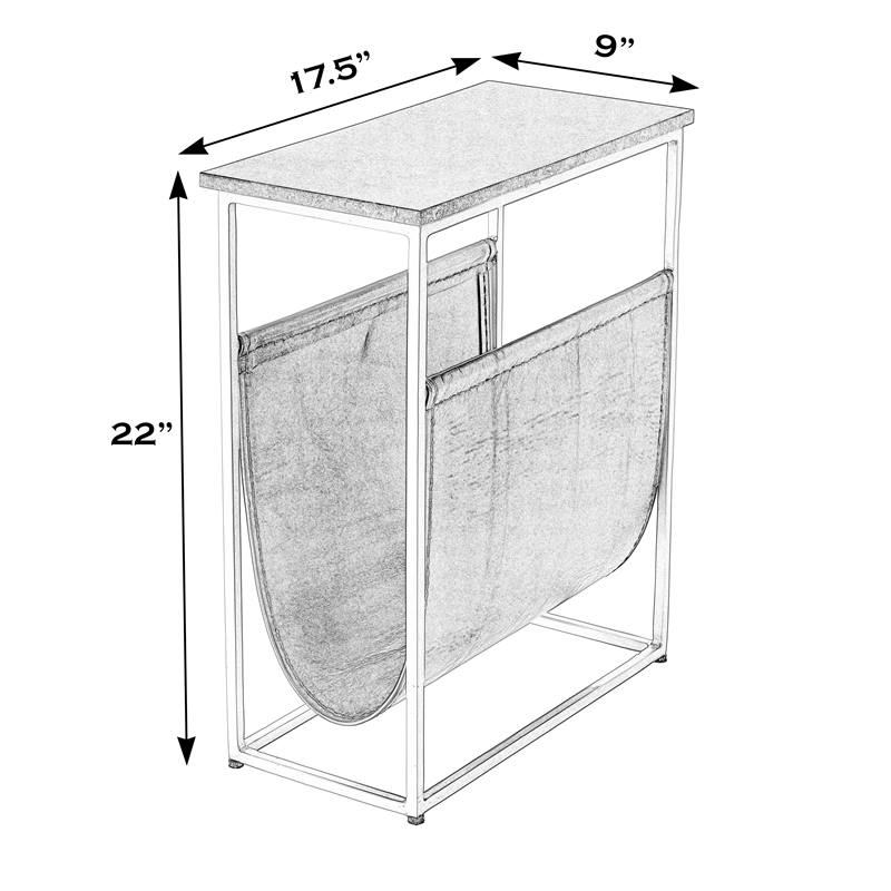 Butler Specialty Company Edie Marble & Leather Magazine Side Table - Green