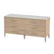 Butler Specialty Company Mayfair 6 Drawer Wood And Marble Dresser - Light Beige
